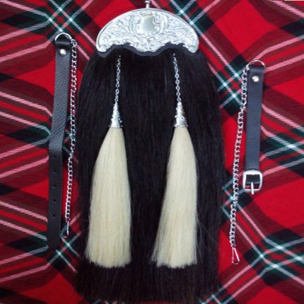 Cantle Horse Hair Sporran with engraving