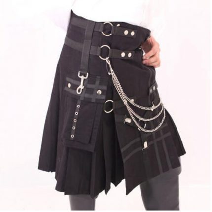 Black Men Kilt Utility