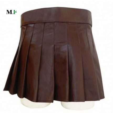 Brown Women Leather Kilt