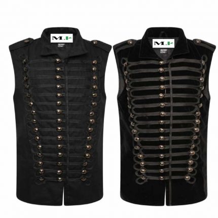 GOTH MILITARY PARADE SLEEVELESS VELVET JACKET