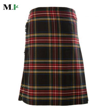 Black Stewart Tartan Fabric Kilt