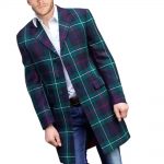 Men Long Tartan Coat