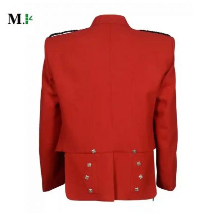 Prince Charlie Jacket With Waistcoat in Red Color