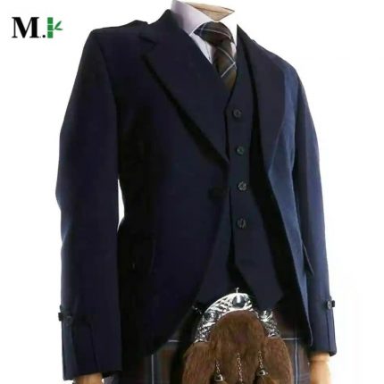 Scottish Argyll Kilt Jacket and Vest - Scottish Navy Blue