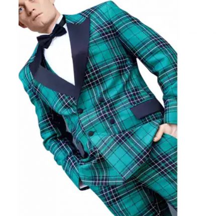 Tartan dinner jacket with two breast pockets