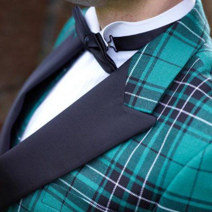 Tartan dinner jacket with two breast pockets