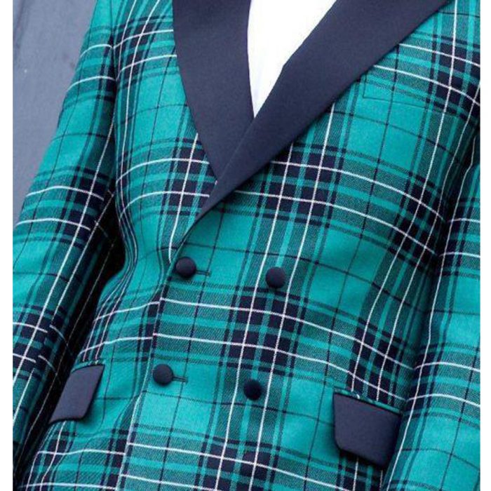 Tartan dinner jacket with two breast pockets