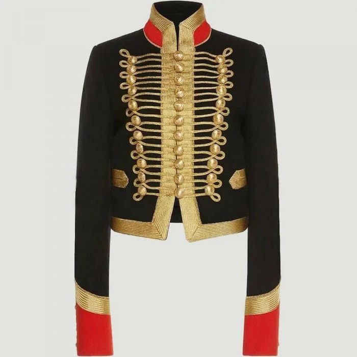 Women Wool Military Jacket Officer Blazer Hussar Commander Coat