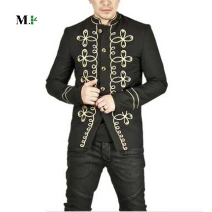 gold military jacket with flowers