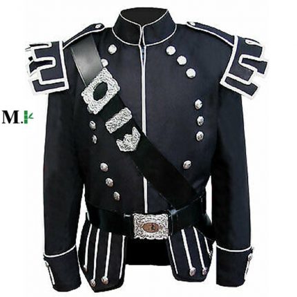 Black Doublet Traditional Scots Guards with Castellated Shoulder Shells