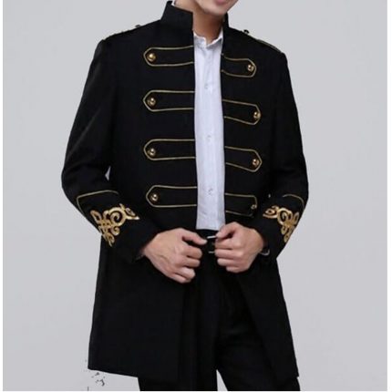 Black Hussar Jacket, Top Men's Long Jackets, Tunics, and Mess Dress Gothic Coats