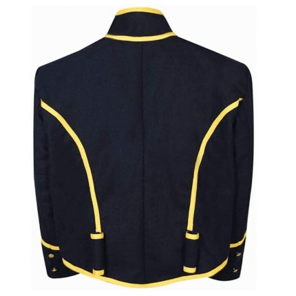 Civil war Union Navy Blue Cavalry Mounted Wool Shell Jacket with Yellow Trim