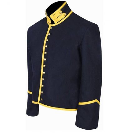 Civil war Union Navy Blue Cavalry Mounted Wool Shell Jacket with Yellow Trim