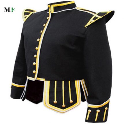 Doublet Black Pipe Band jacket Gold braid trim