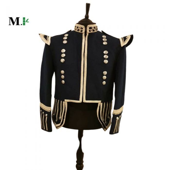 Navy Blue Doublet Tunic Military Jacket