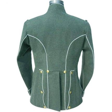 WWI Officer Flied Green Tunic Jacket, White-pipped German Empire 