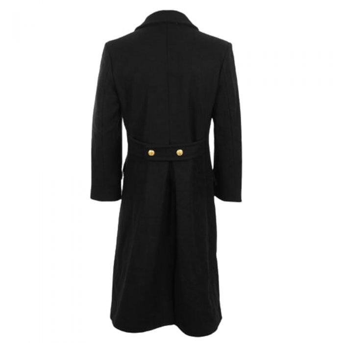 Winter Trench Naval Military Great Coat Black Navy Wool