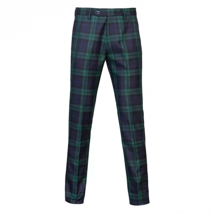 POLYVISCOSE TARTAN TROUSERS BLACK WATCH