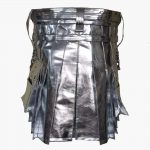 METALLIC SILVER UTILITY KILT FOR MEN,S