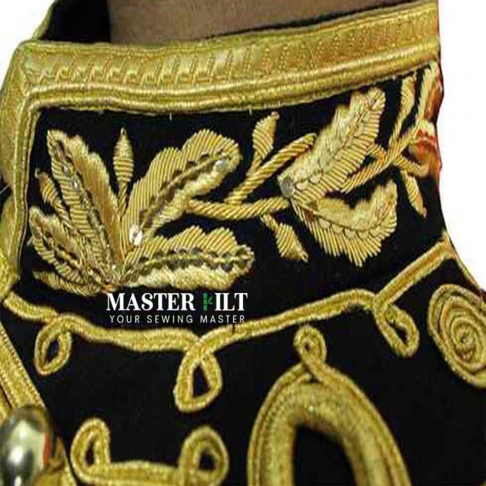 Hussars Military Dolman Gilt Braid Collar And Aiguillette