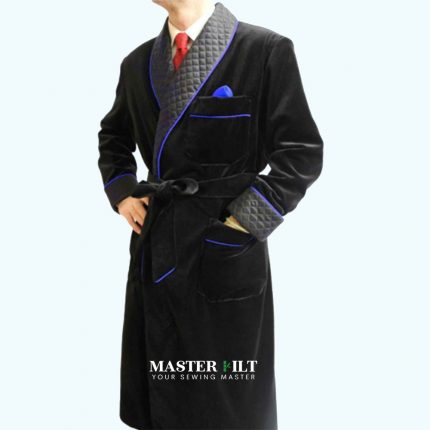 Mens Velvet Smoking Quilted Dinner Coat, Mens Velvet Smoking Coat