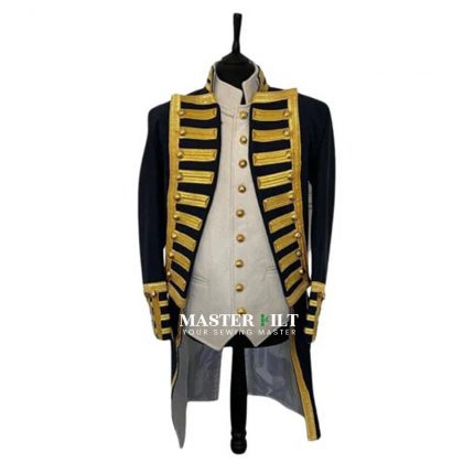 Napoleonic Regency Naval Admiral Captain Frock Coat With Waistcoat